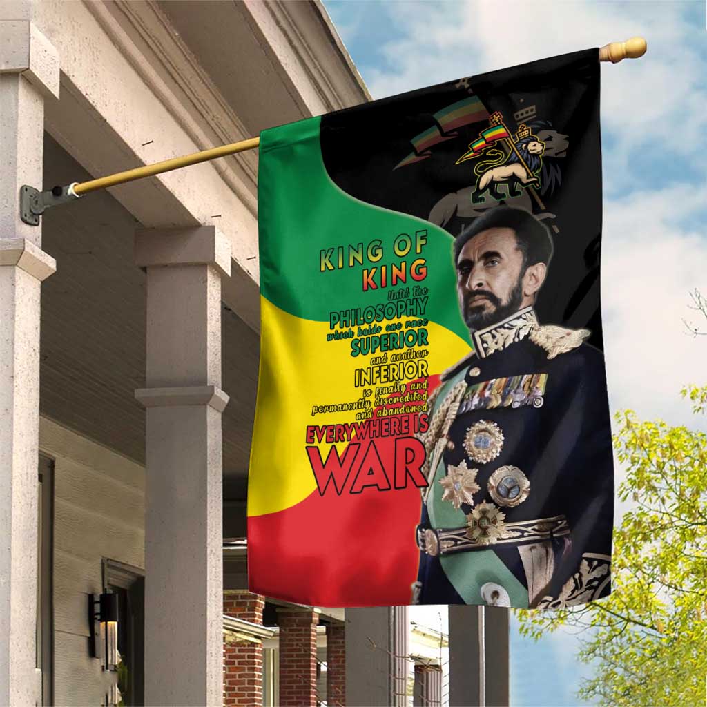 Jah Rastafari Garden Flag Haile Selassie LT15