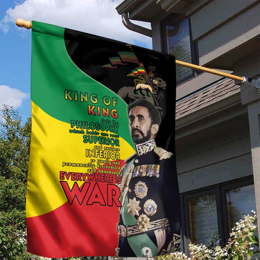 Jah Rastafari Garden Flag Haile Selassie LT15