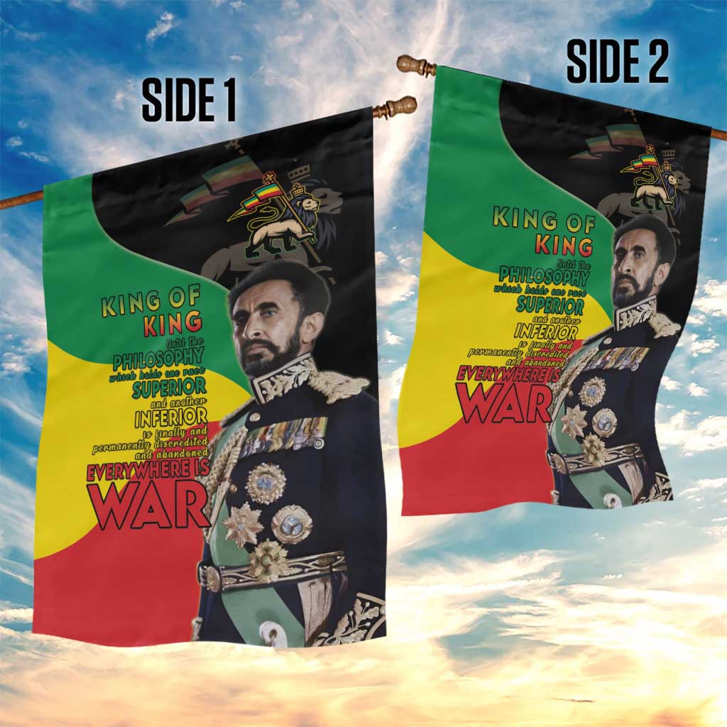 Jah Rastafari Garden Flag Haile Selassie LT15