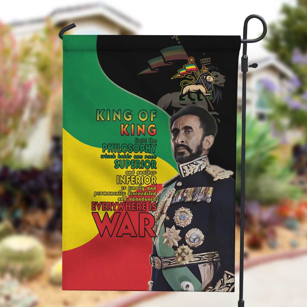 Jah Rastafari Garden Flag Haile Selassie LT15