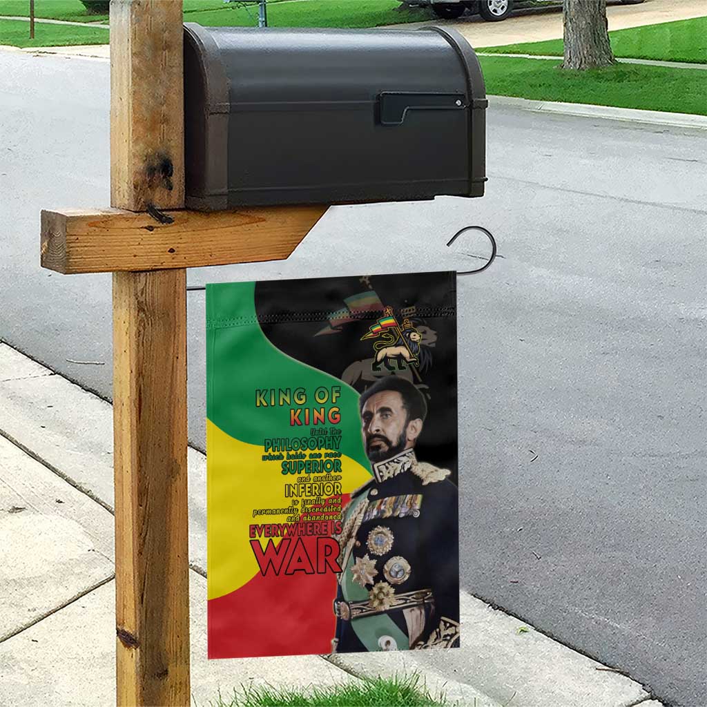Jah Rastafari Garden Flag Haile Selassie LT15