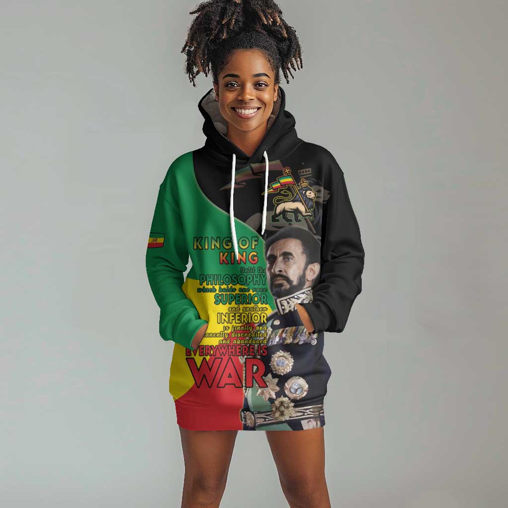 Jah Rastafari Hoodie Dress Haile Selassie LT15