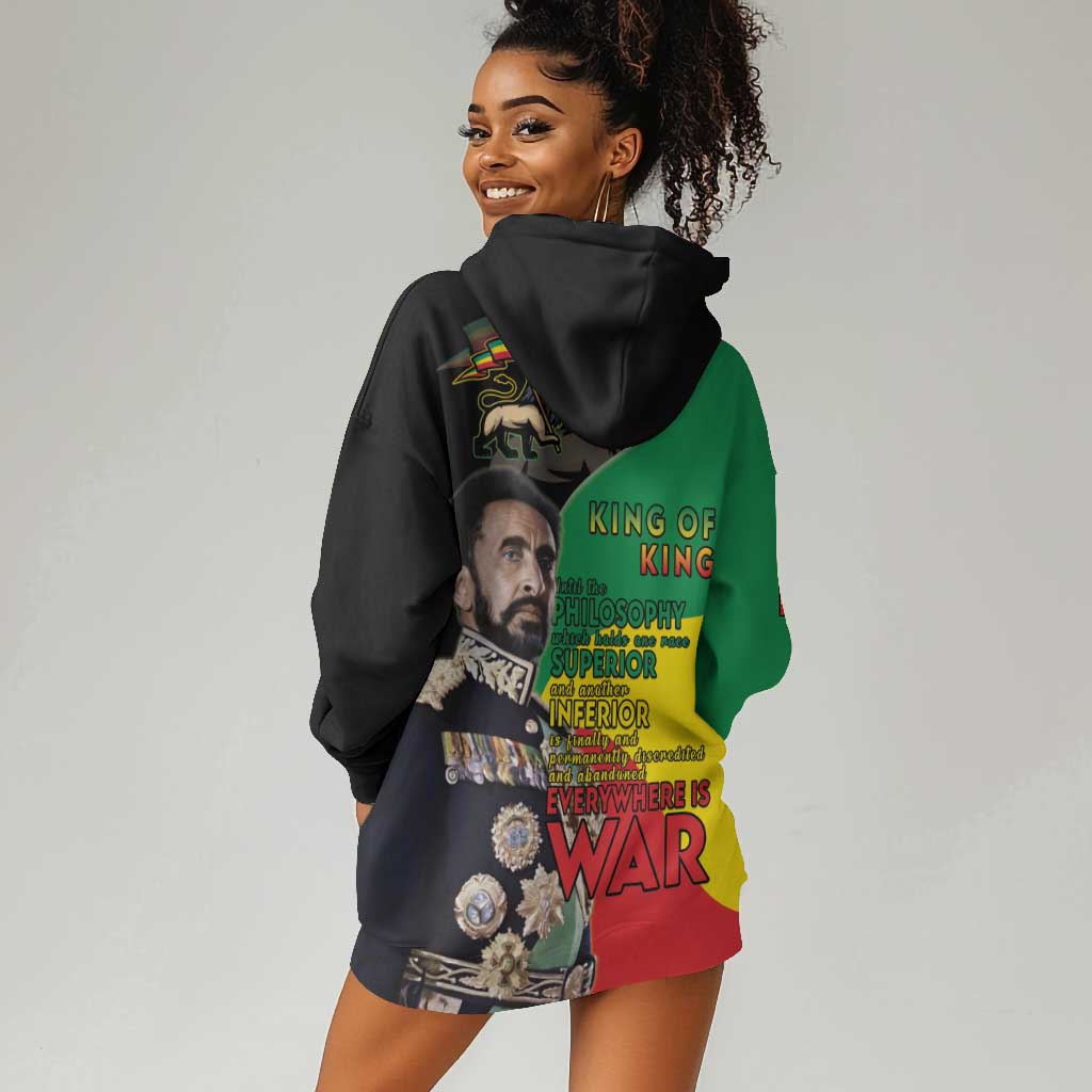Jah Rastafari Hoodie Dress Haile Selassie LT15