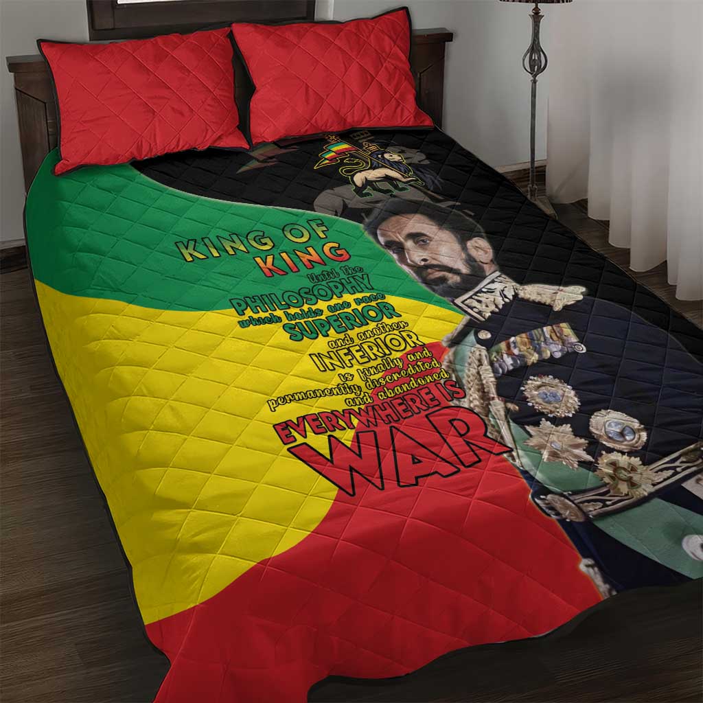 Jah Rastafari Quilt Bed Set Haile Selassie LT15