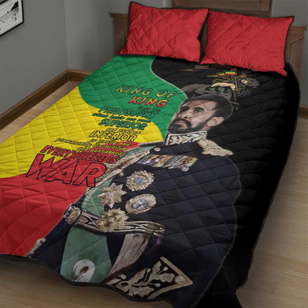 Jah Rastafari Quilt Bed Set Haile Selassie LT15