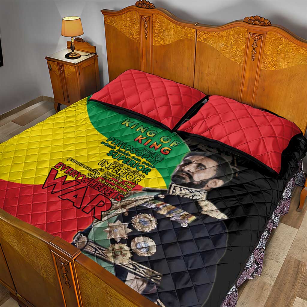 Jah Rastafari Quilt Bed Set Haile Selassie LT15