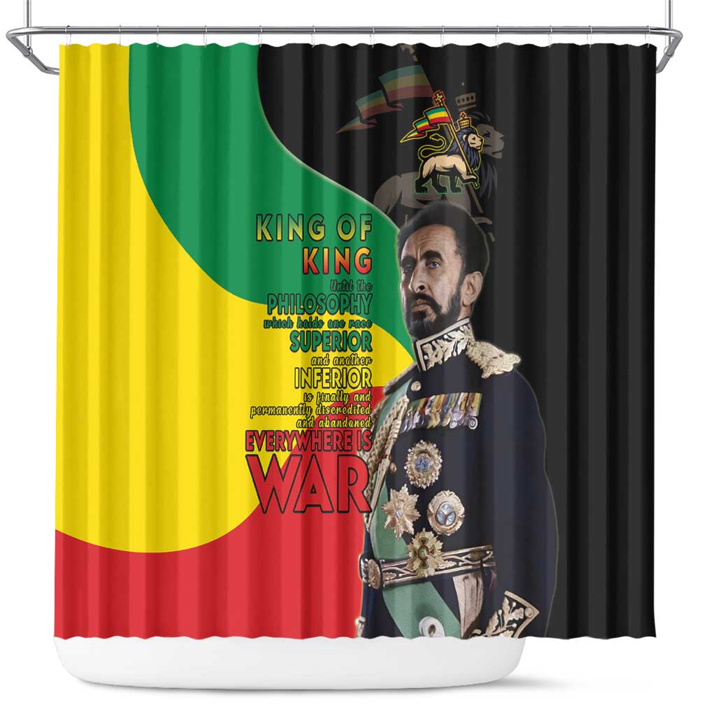 Haile Selassie Shower Curtain Lion Of Judah Ethiopia Rastafari LT15