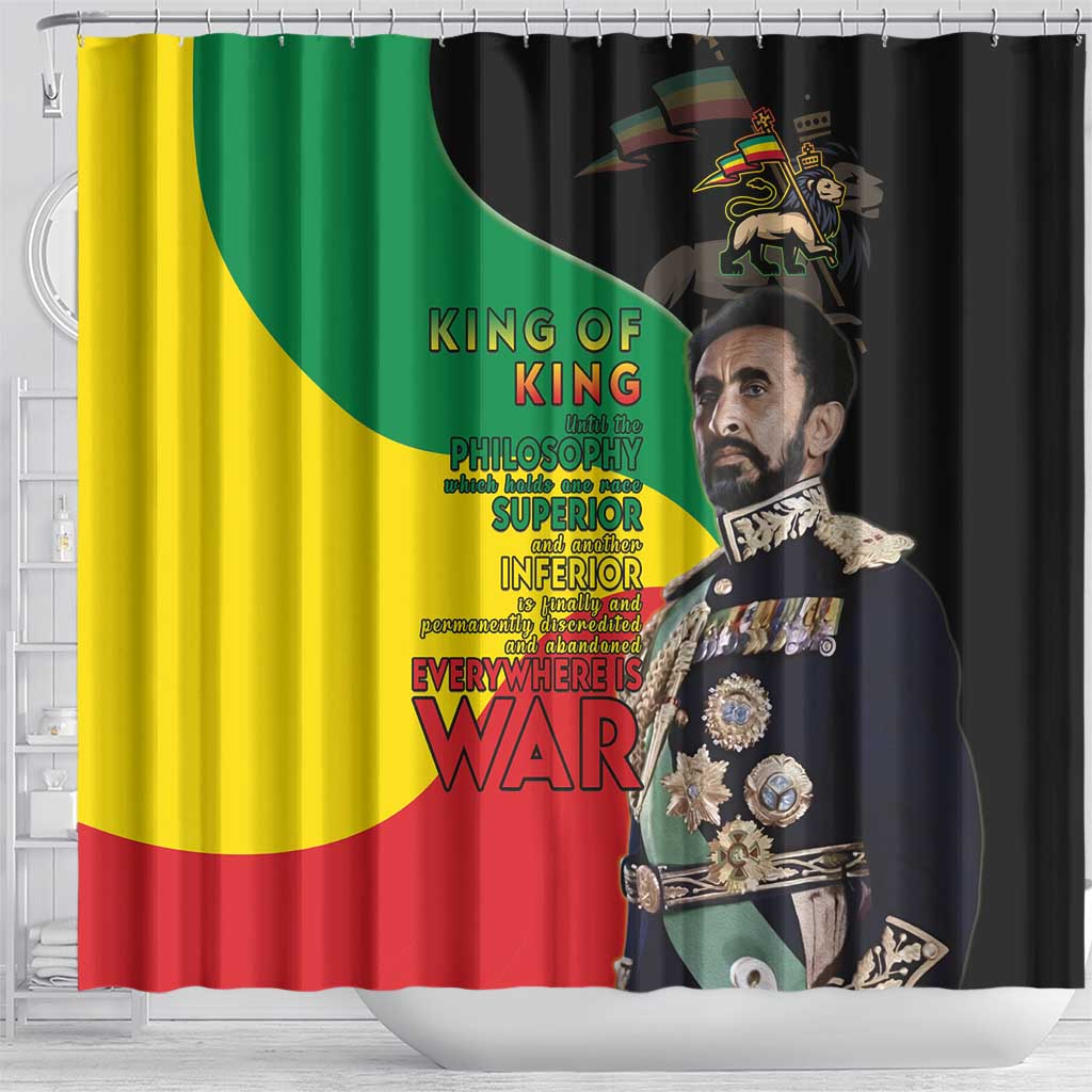 Haile Selassie Shower Curtain Lion Of Judah Ethiopia Rastafari LT15