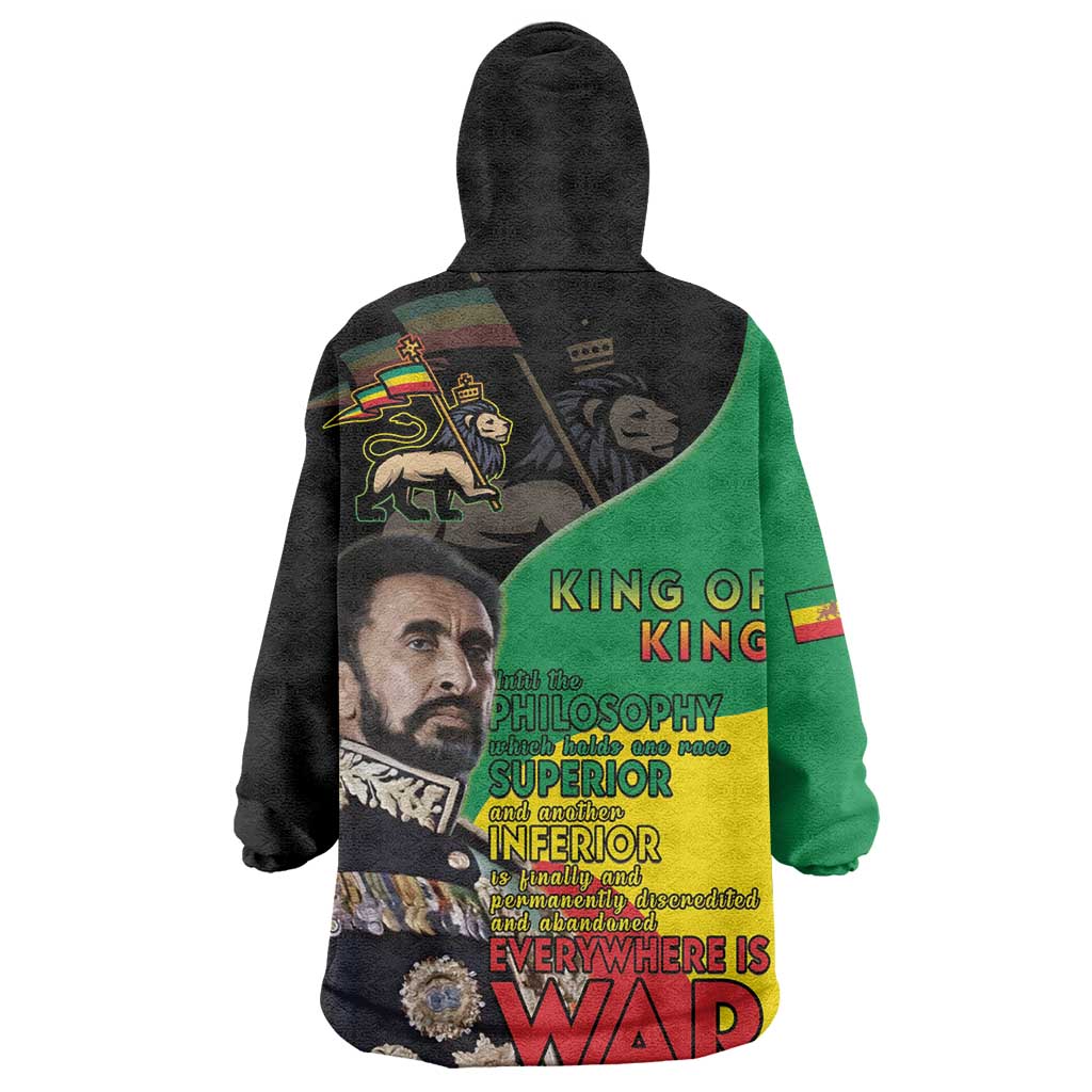 Jah Rastafari Wearable Blanket Hoodie Haile Selassie LT15