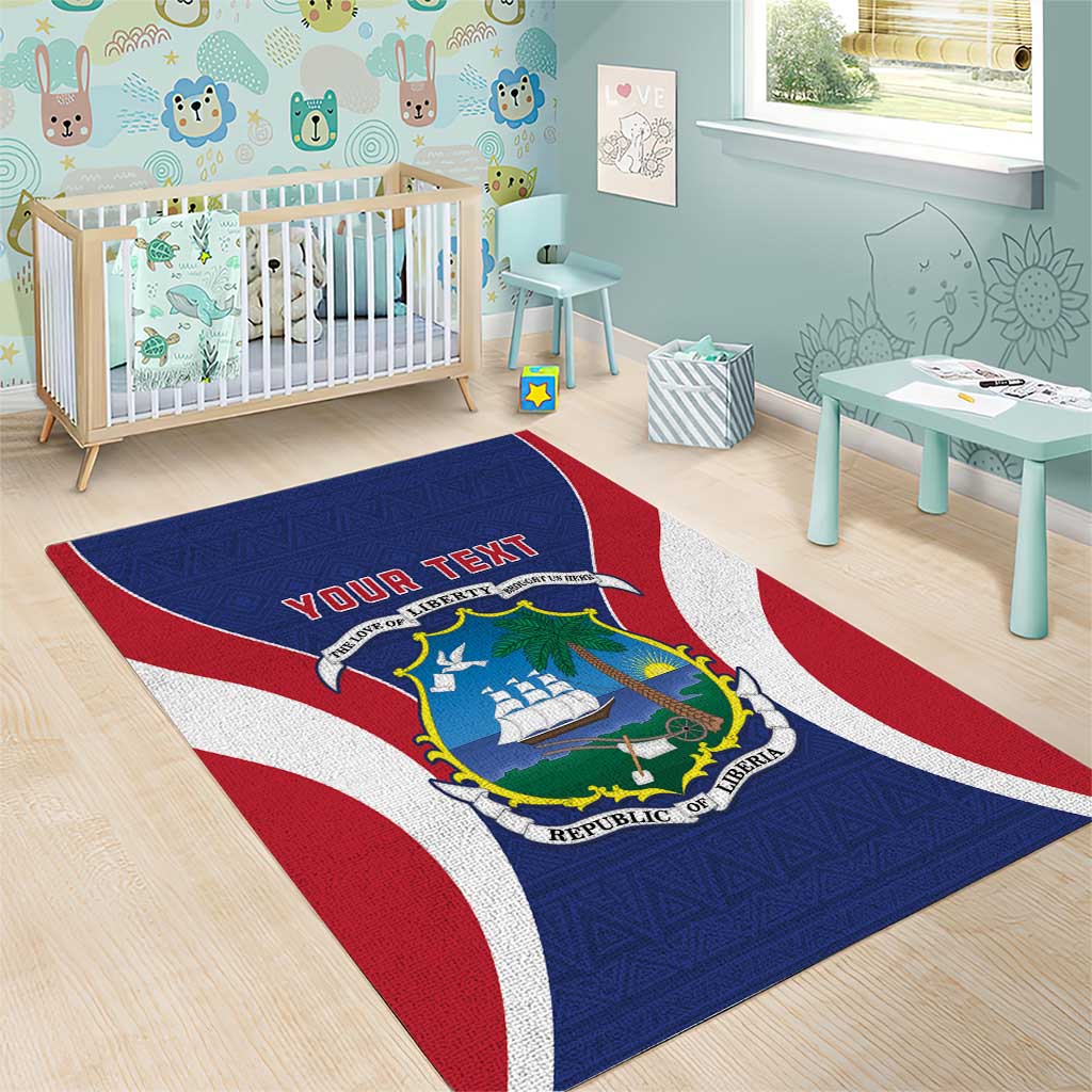 Personalised Afro Liberia Area Rug Coat Of Arms With Flag Map - African Pattern LT15