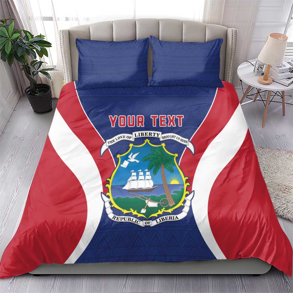 Personalised Afro Liberia Bedding Set Coat Of Arms With Flag Map - African Pattern LT15