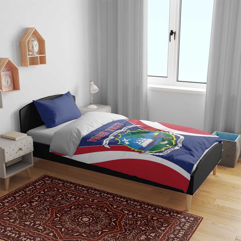 Personalised Afro Liberia Bedding Set Coat Of Arms With Flag Map - African Pattern LT15