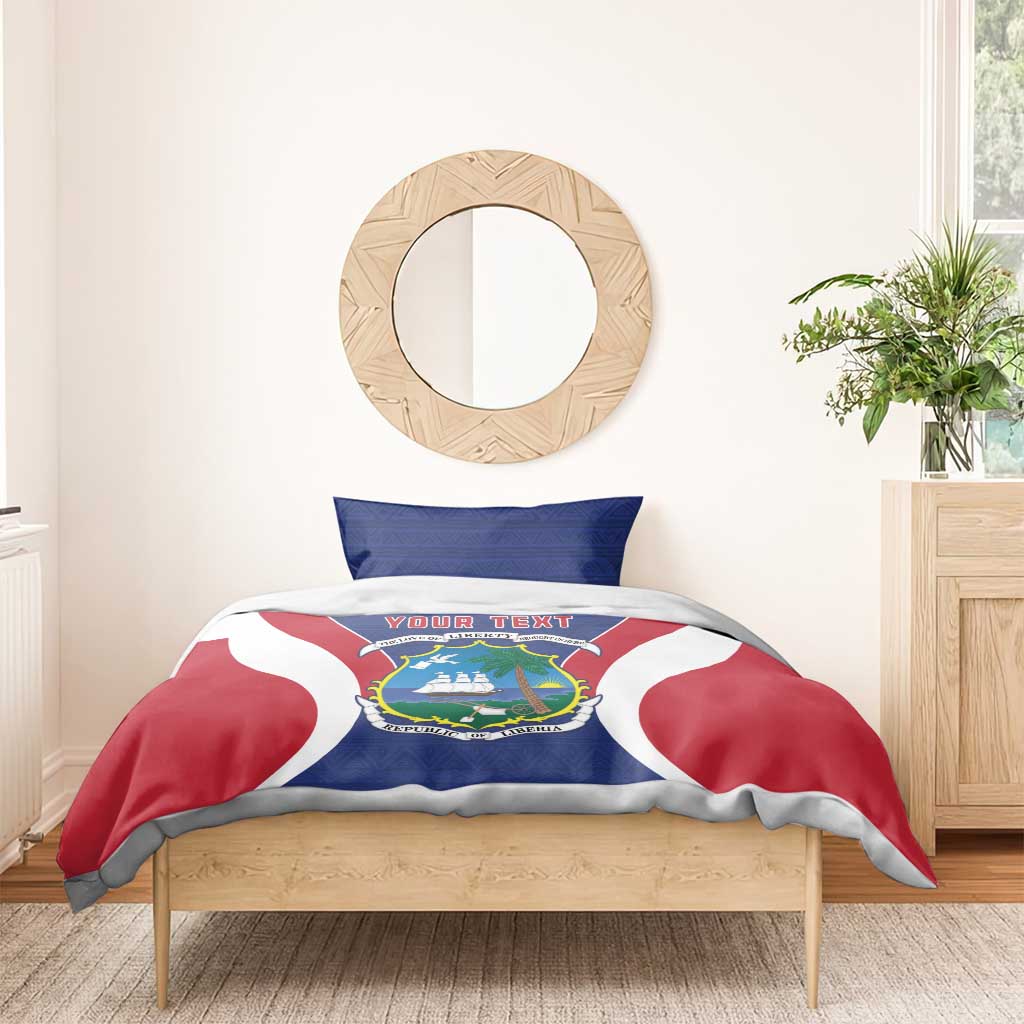 Personalised Afro Liberia Bedding Set Coat Of Arms With Flag Map - African Pattern LT15
