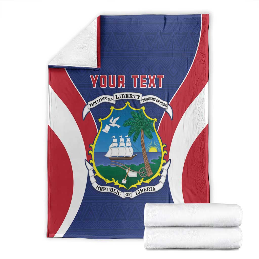 Personalised Afro Liberia Blanket Coat Of Arms With Flag Map - African Pattern LT15