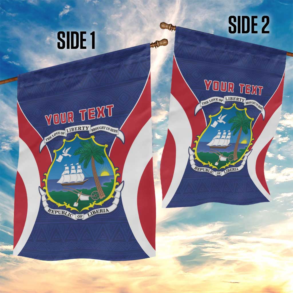 Personalised Afro Liberia Garden Flag Coat Of Arms With Flag Map - African Pattern LT15