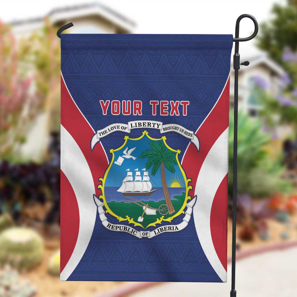 Personalised Afro Liberia Garden Flag Coat Of Arms With Flag Map - African Pattern LT15