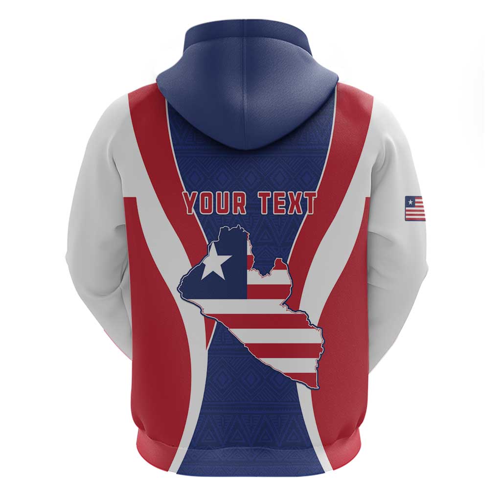 Personalised Liberia Hoodie Coat Of Arms With Flag Map LT15