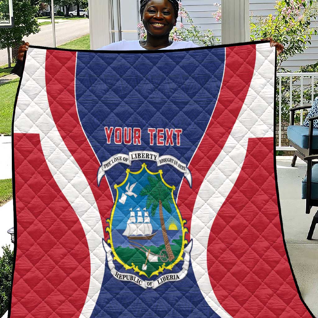 Personalised Afro Liberia Quilt Coat Of Arms With Flag Map - African Pattern LT15