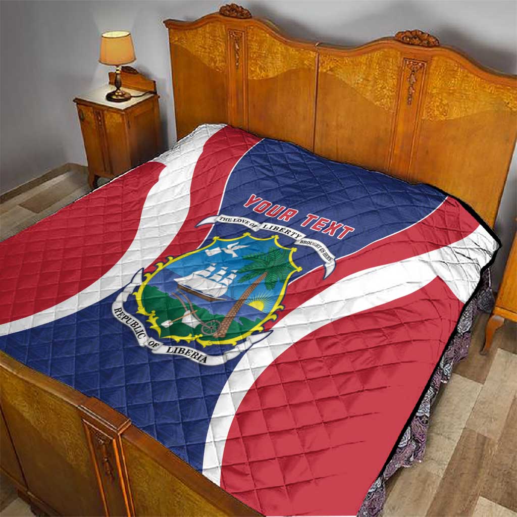 Personalised Afro Liberia Quilt Coat Of Arms With Flag Map - African Pattern LT15