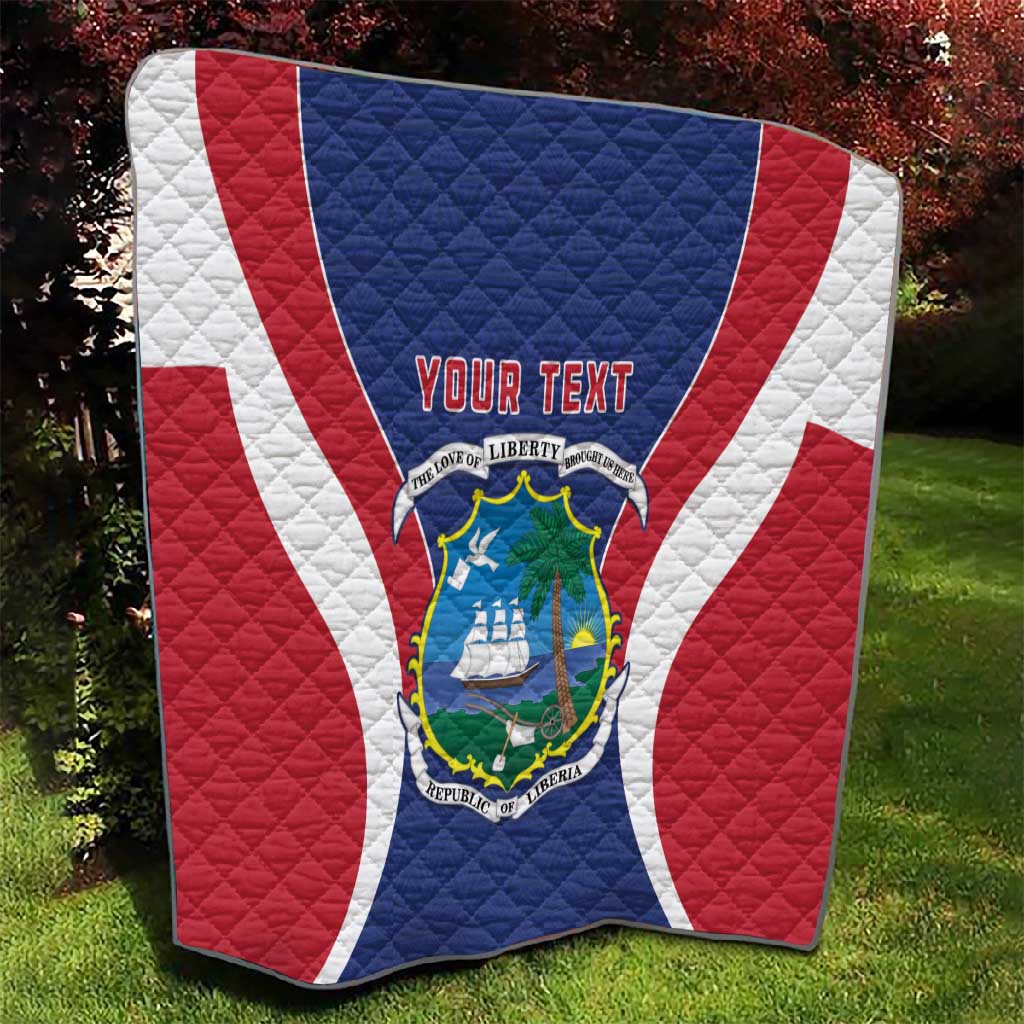 Personalised Afro Liberia Quilt Coat Of Arms With Flag Map - African Pattern LT15