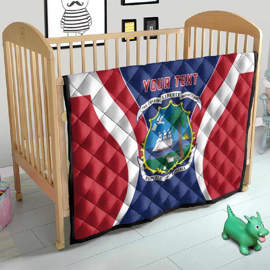 Personalised Afro Liberia Quilt Coat Of Arms With Flag Map - African Pattern LT15
