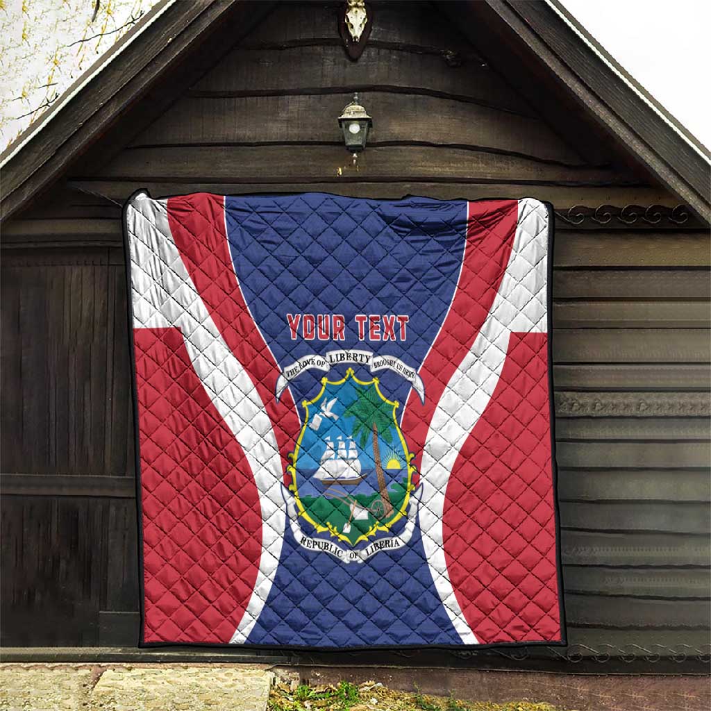 Personalised Afro Liberia Quilt Coat Of Arms With Flag Map - African Pattern LT15