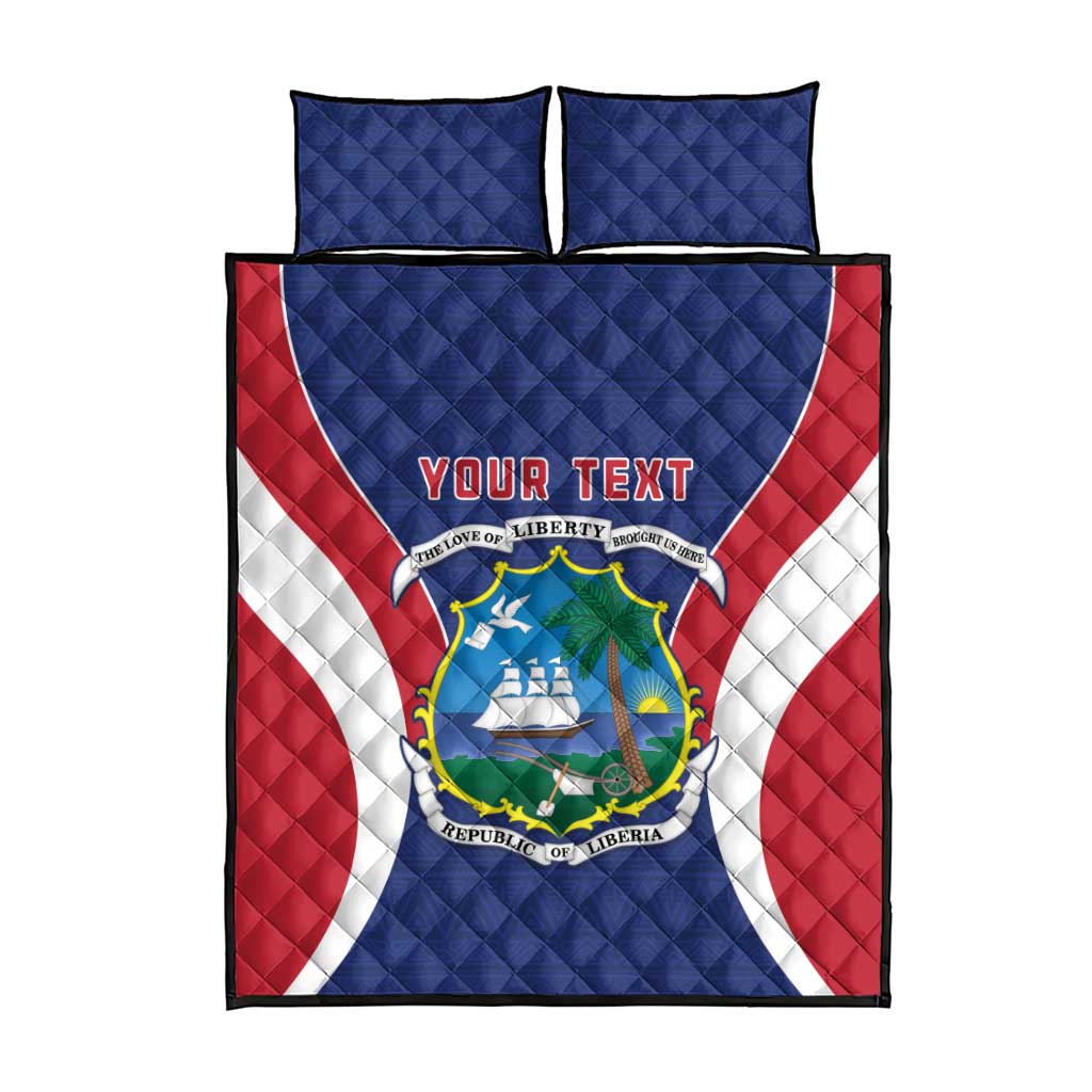 Personalised Afro Liberia Quilt Bed Set Coat Of Arms With Flag Map - African Pattern LT15
