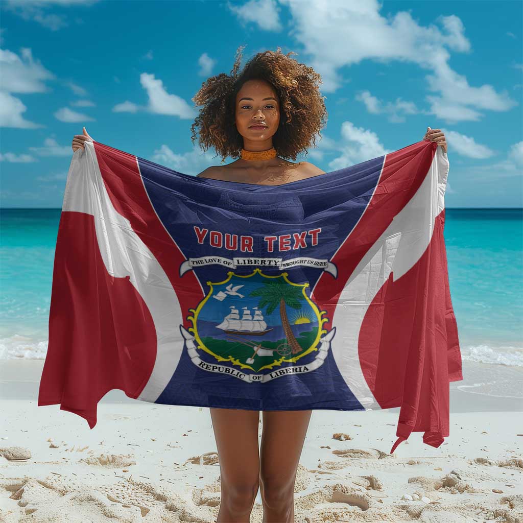 Personalised Afro Liberia Sarong Coat Of Arms With Flag Map - African Pattern LT15