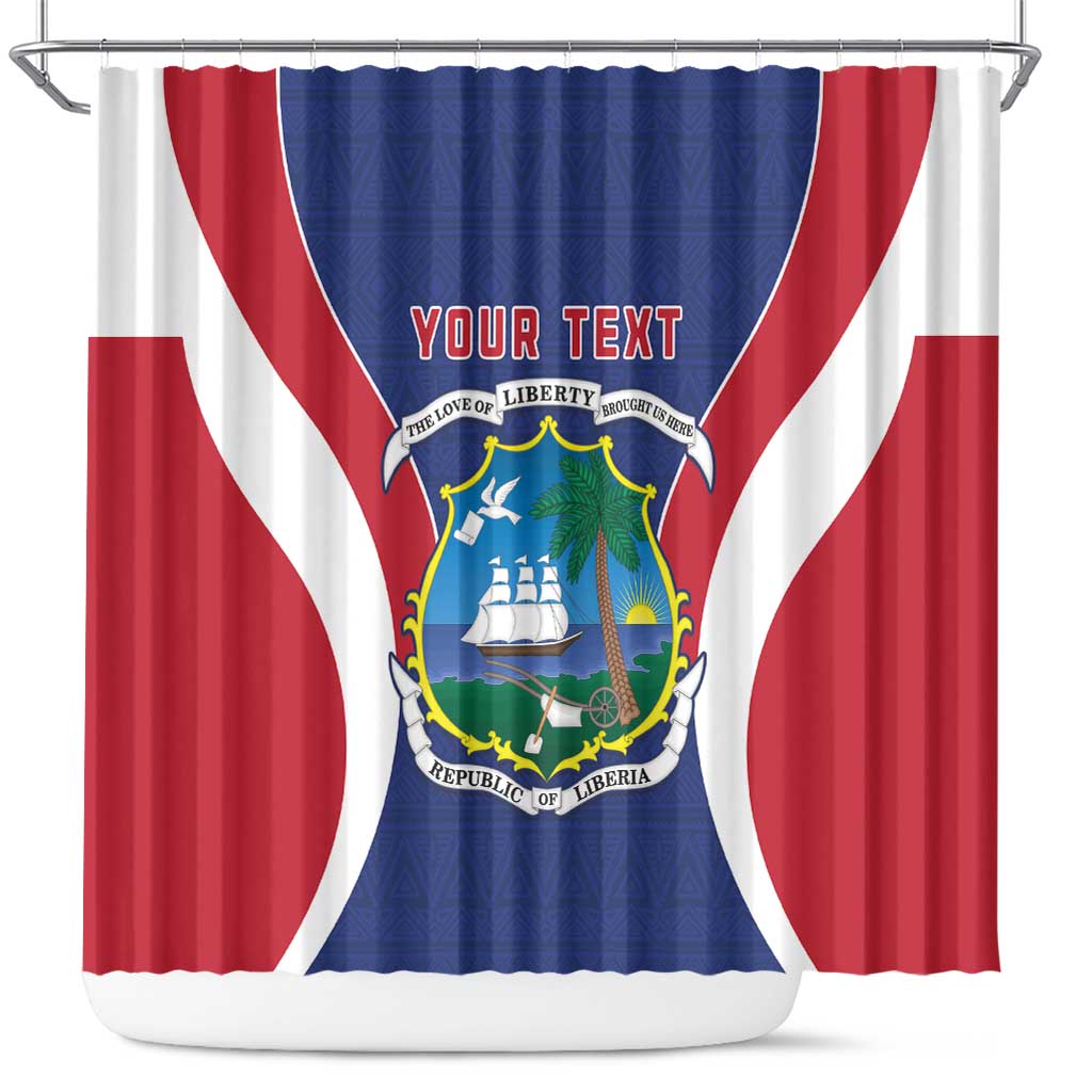 Personalised Liberia Shower Curtain Coat Of Arms With Flag Map LT15