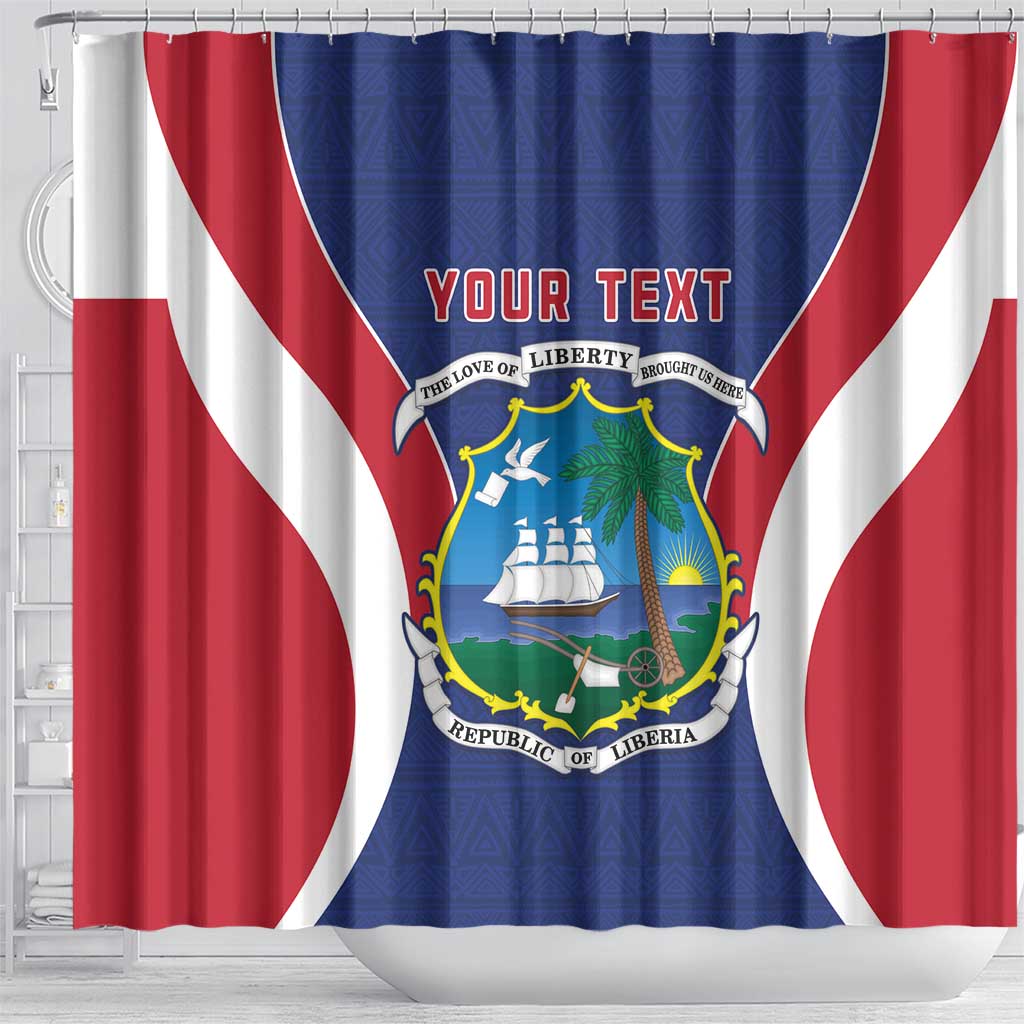 Personalised Liberia Shower Curtain Coat Of Arms With Flag Map LT15