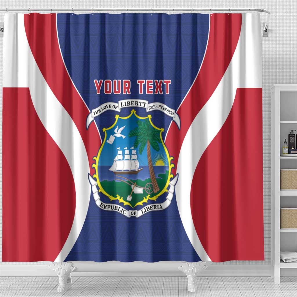Personalised Liberia Shower Curtain Coat Of Arms With Flag Map LT15
