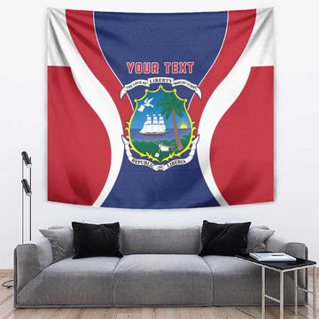 Personalised Afro Liberia Tapestry Coat Of Arms With Flag Map - African Pattern LT15