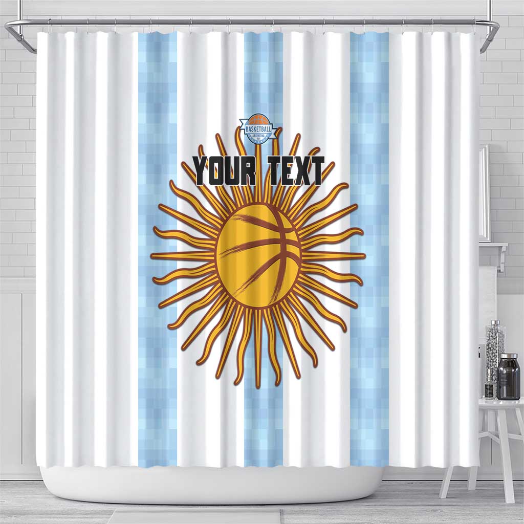 Custom Argentina Basketball Shower Curtain Go El Alma Argentina LT15