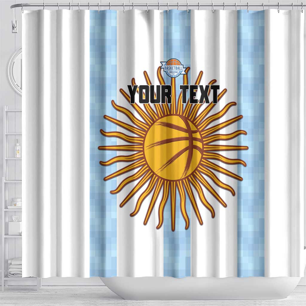 Custom Argentina Basketball Shower Curtain Go El Alma Argentina LT15