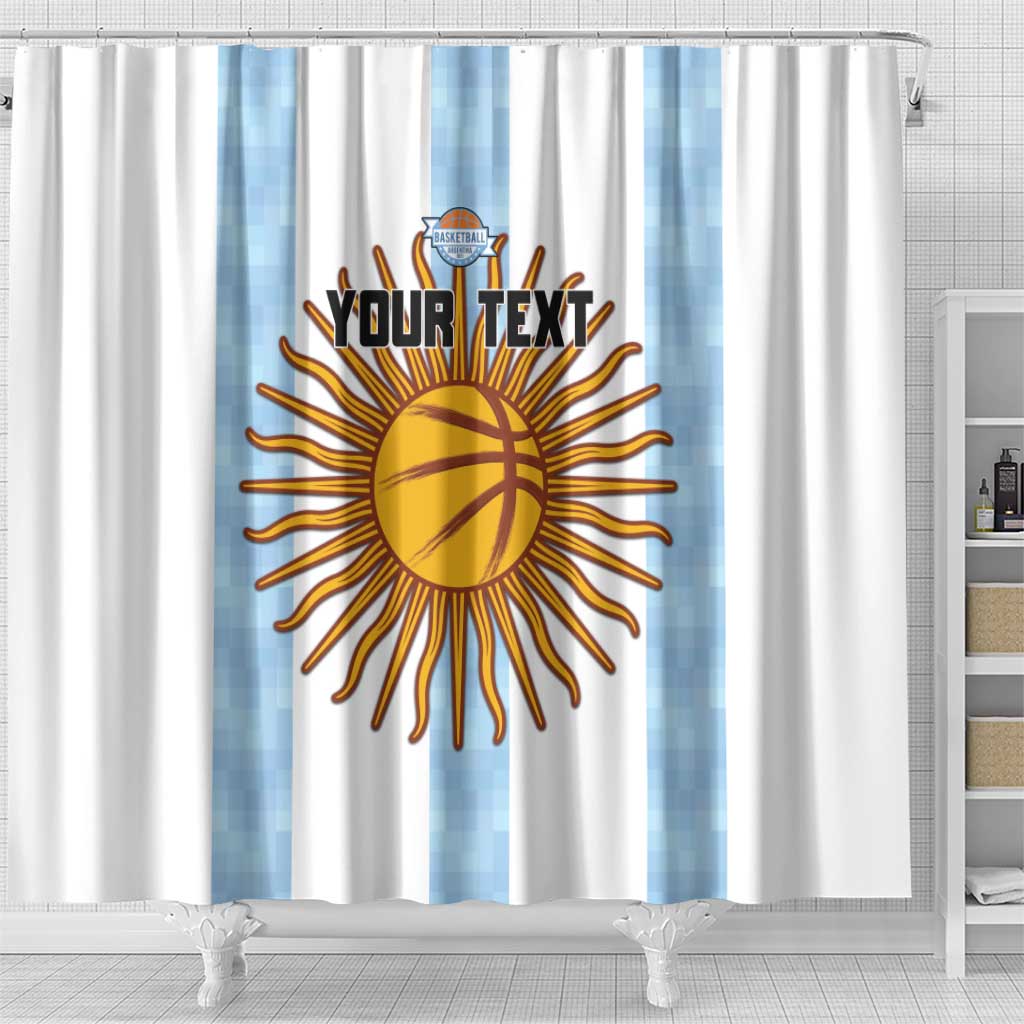 Custom Argentina Basketball Shower Curtain Go El Alma Argentina LT15