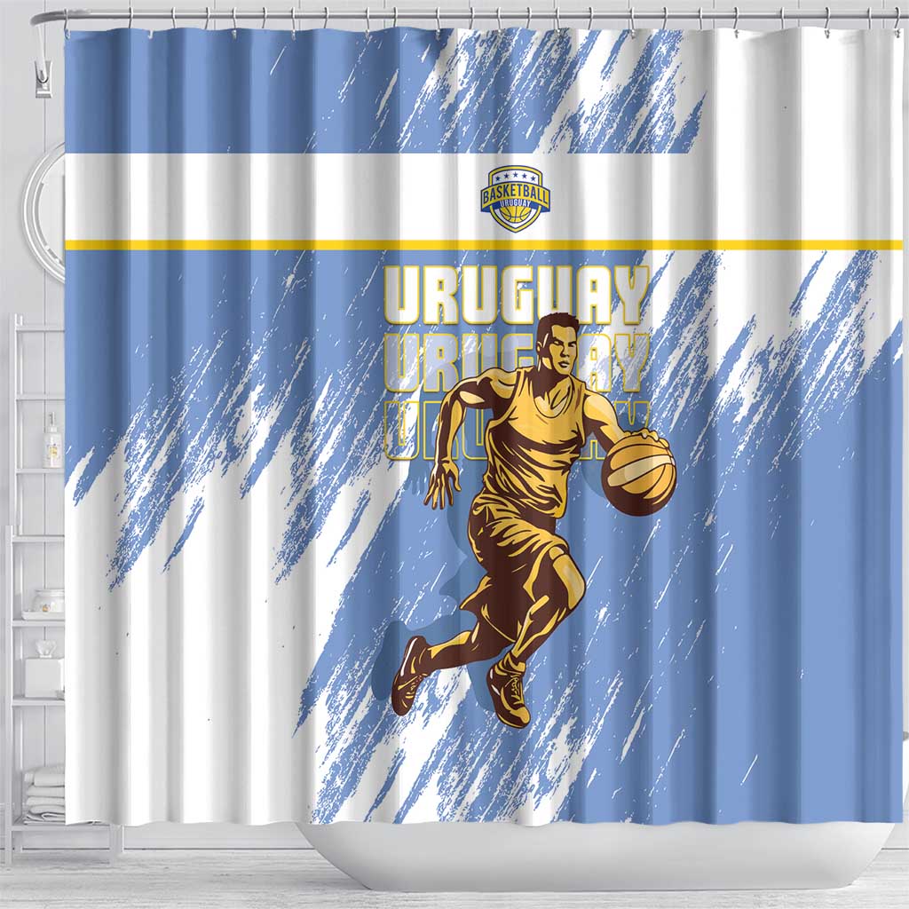 Uruguay Basketball Shower Curtain Come On Charruas LT15