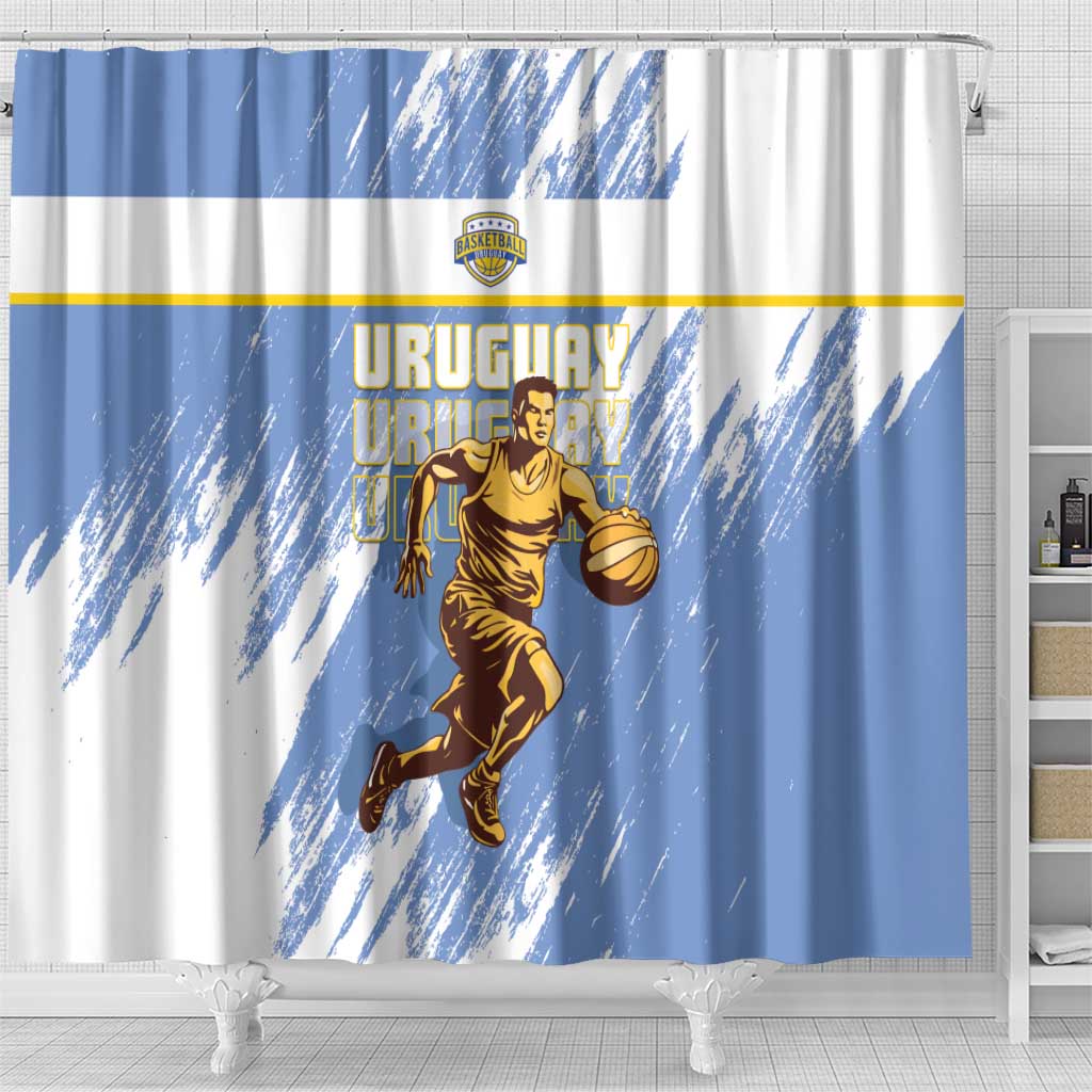 Uruguay Basketball Shower Curtain Come On Charruas LT15