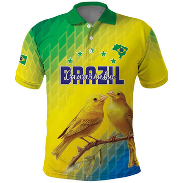 Custom Brazil Football Polo Shirt Go Canarinho Go LT15