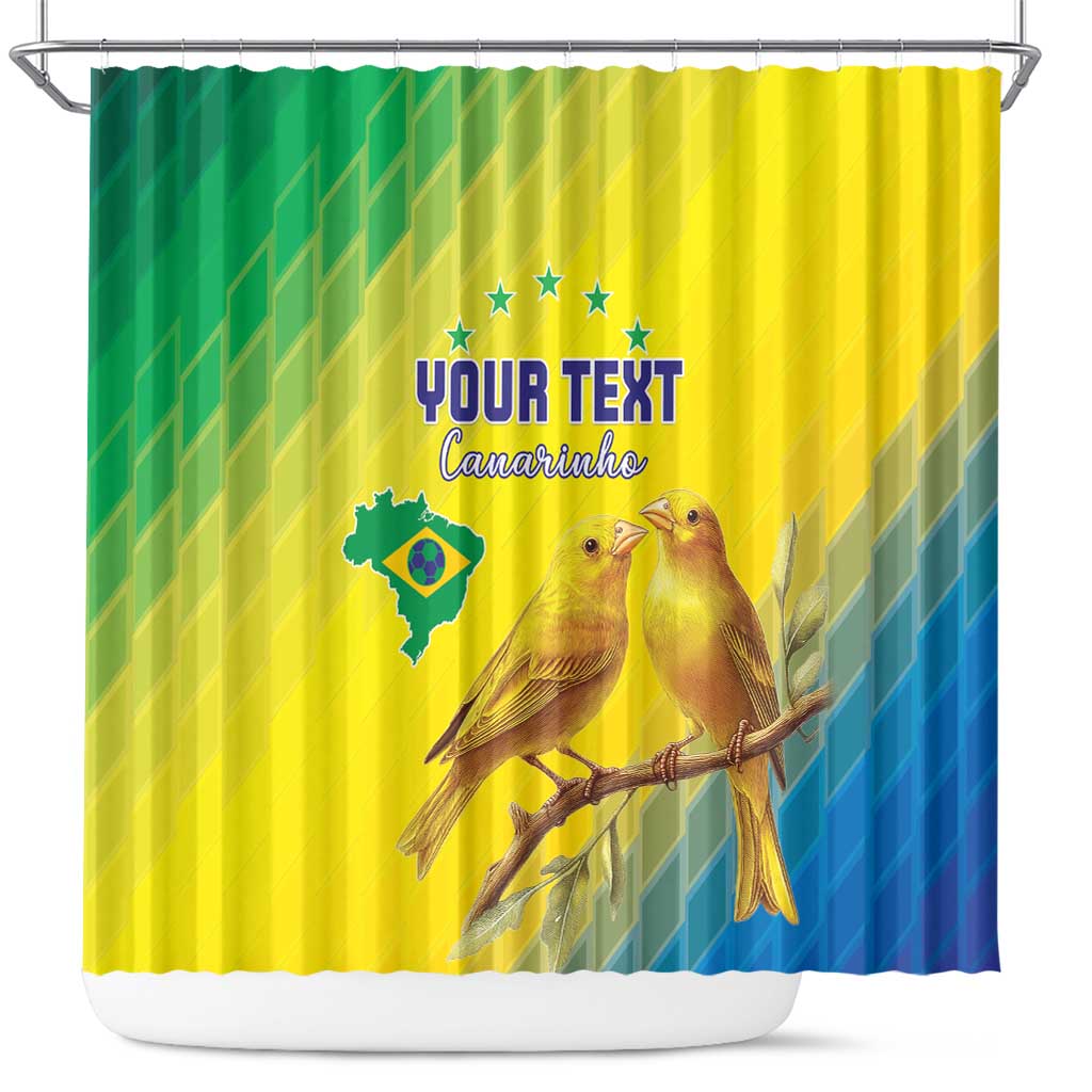 Custom Brazil Football Shower Curtain Go Canarinho Go LT15