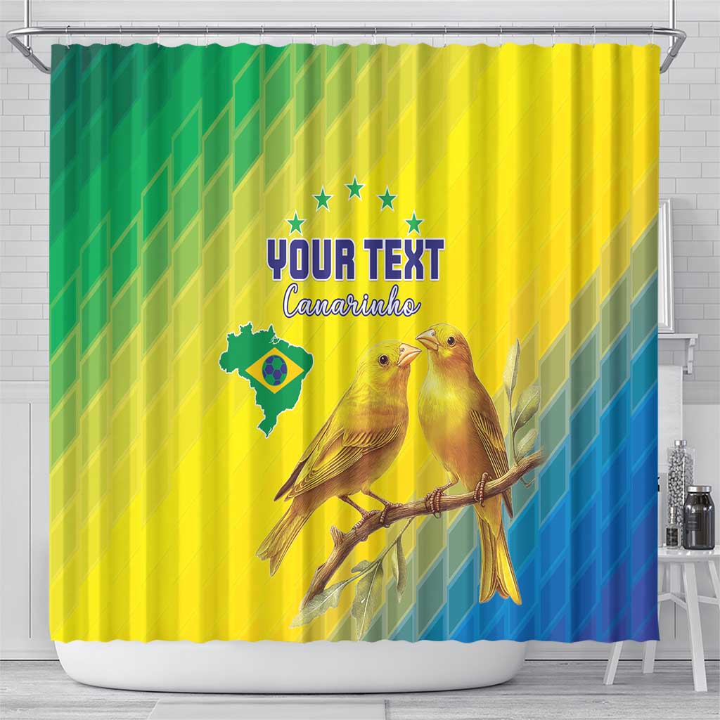 Custom Brazil Football Shower Curtain Go Canarinho Go LT15
