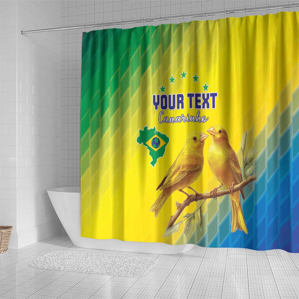 Custom Brazil Football Shower Curtain Go Canarinho Go LT15