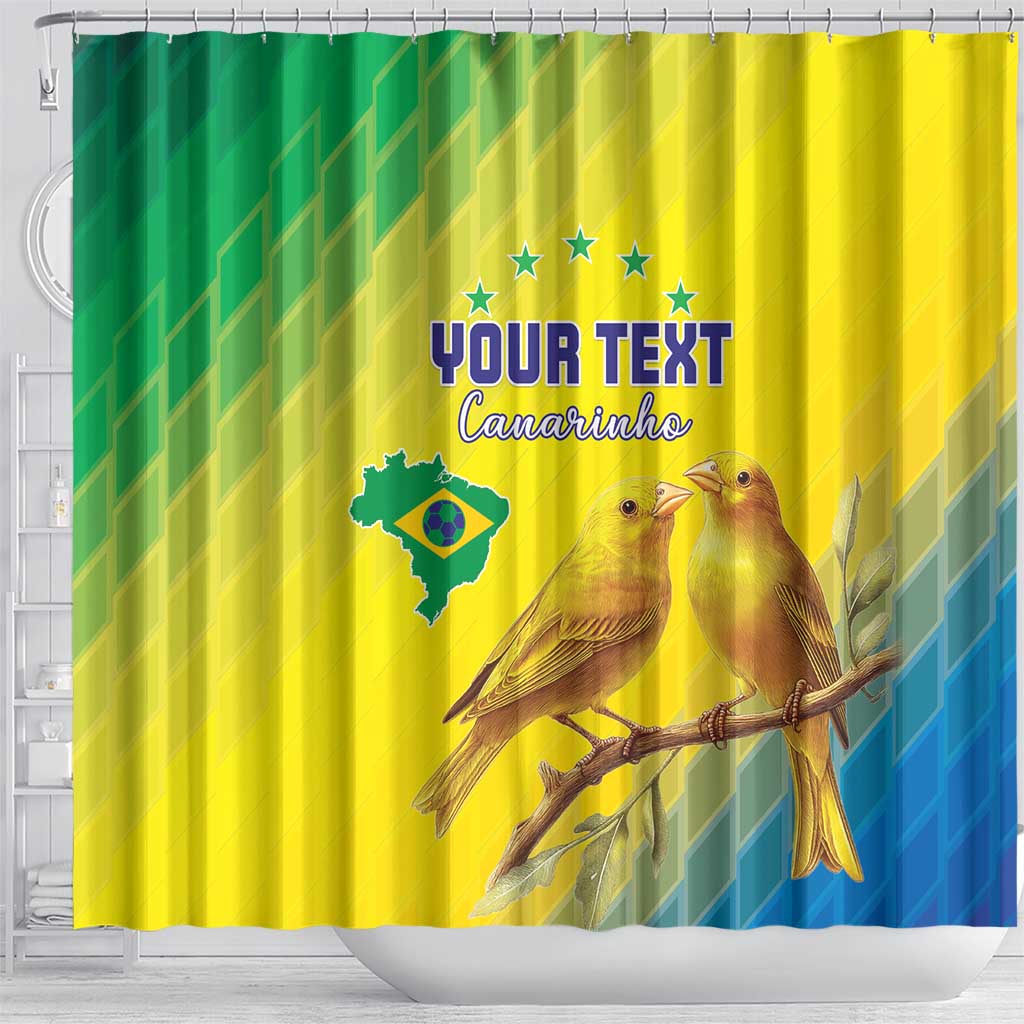 Custom Brazil Football Shower Curtain Go Canarinho Go LT15