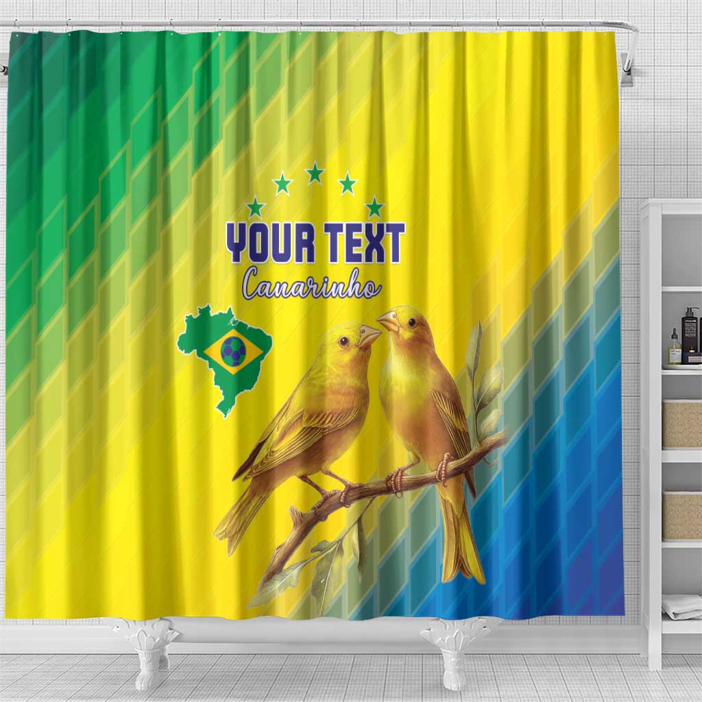 Custom Brazil Football Shower Curtain Go Canarinho Go LT15
