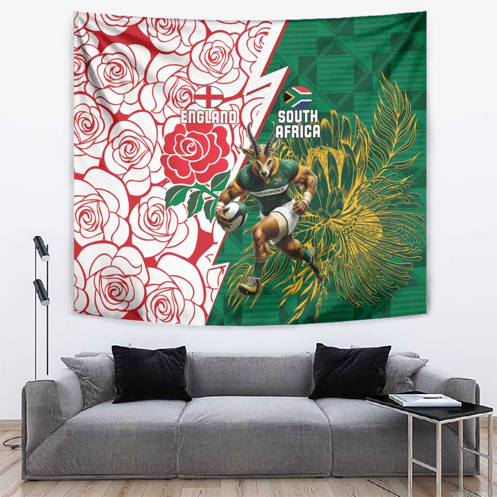 South Africa Combine England Rugby Tapestry Springboks and Red Rose LT15