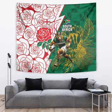 South Africa Combine England Rugby Tapestry Springboks and Red Rose LT15