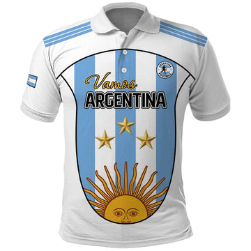 Custom Argentina Football Polo Shirt Vamos Vamos Argentina LT15