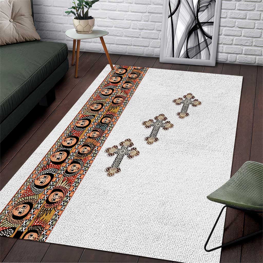 Ethiopia Angels Tilet With Cross Area Rug LT15
