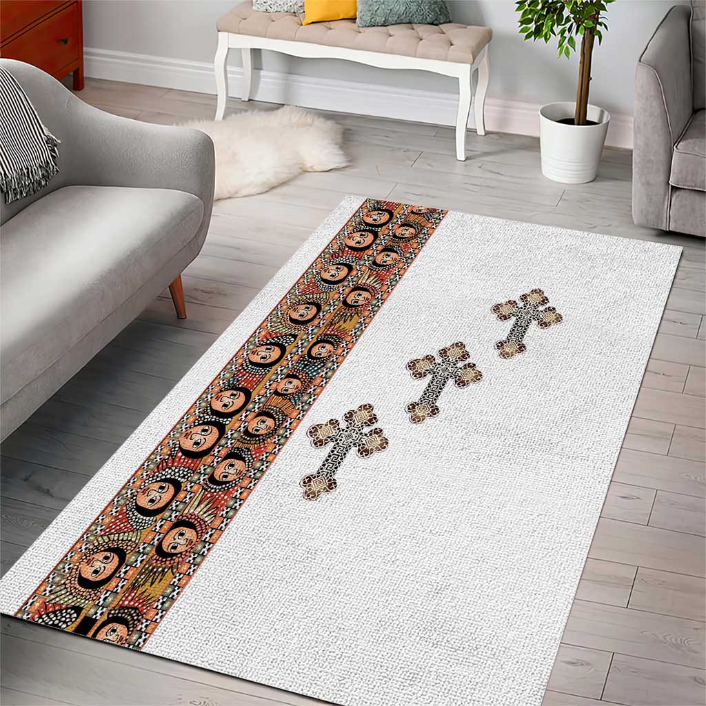 Ethiopia Angels Tilet With Cross Area Rug LT15