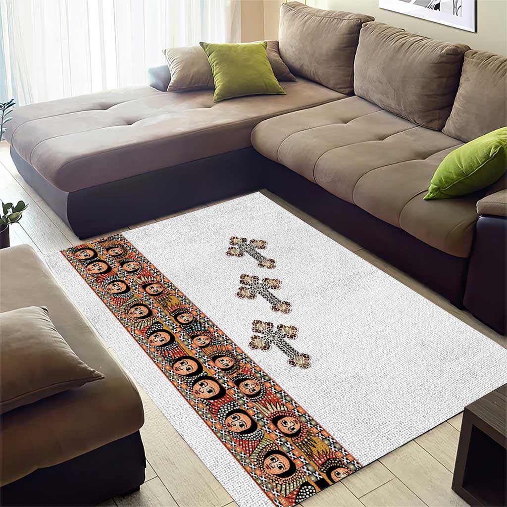 Ethiopia Angels Tilet With Cross Area Rug LT15