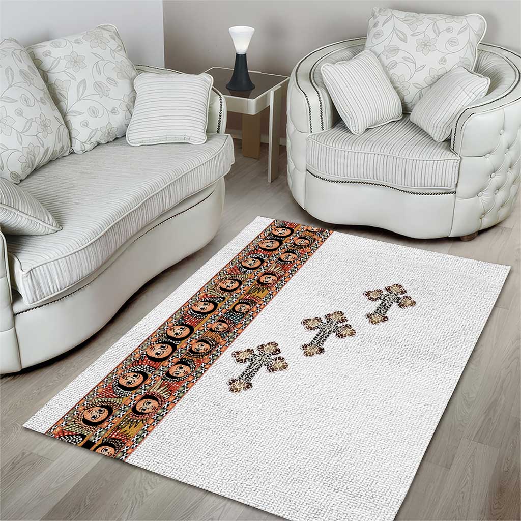 Ethiopia Angels Tilet With Cross Area Rug LT15